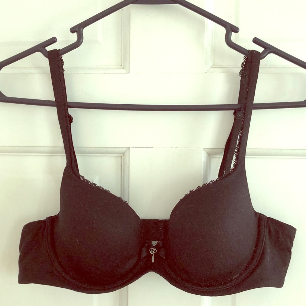 Victoria’s Secret Black Lace/Cotton Demi Bra